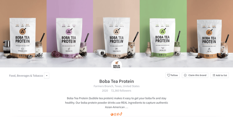 Fastest growing tea brands - boba tea protein