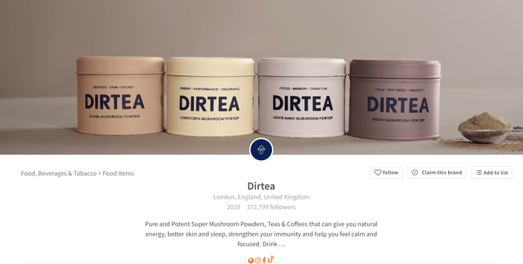 Fastest growing tea brands - dirtea
