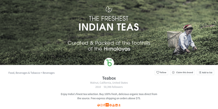 Fastest growing tea brands - teabox