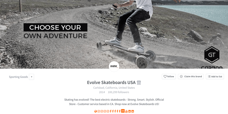Fastest growing skateboard brands - Evolve Skateboards